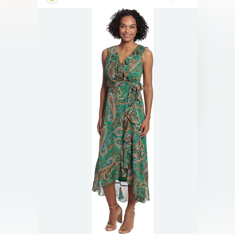 London Times Blue Paisley sleeveless dress size 6